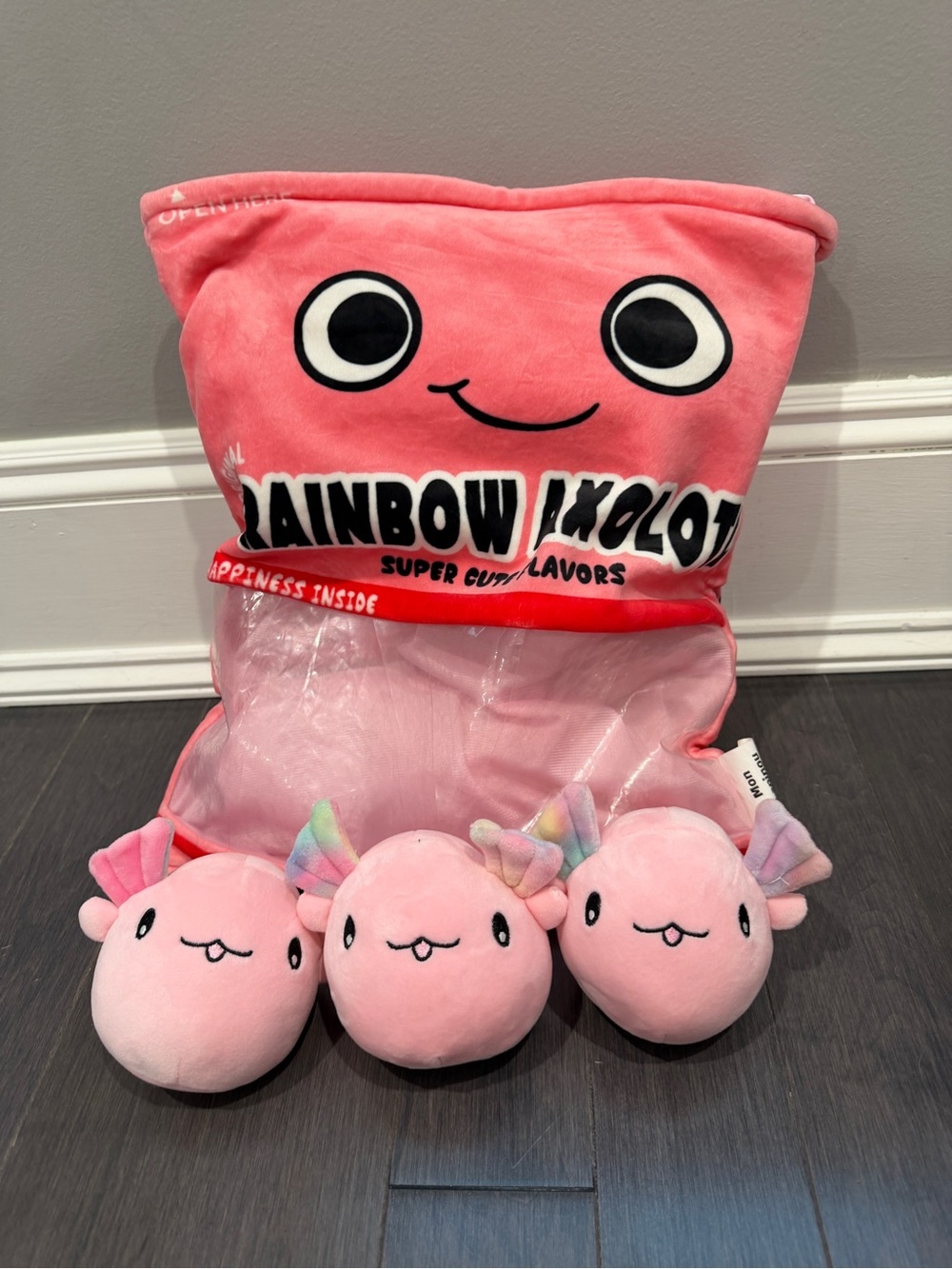 REFAHB Rainbow Axolotl Plush Toy 3 Removable Salamanders Stuffed Plush Kawaii